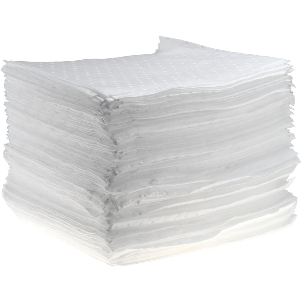 Sorbent Pad: Oil Only Use, 15" Wide, 17" Long, 32 gal, White
