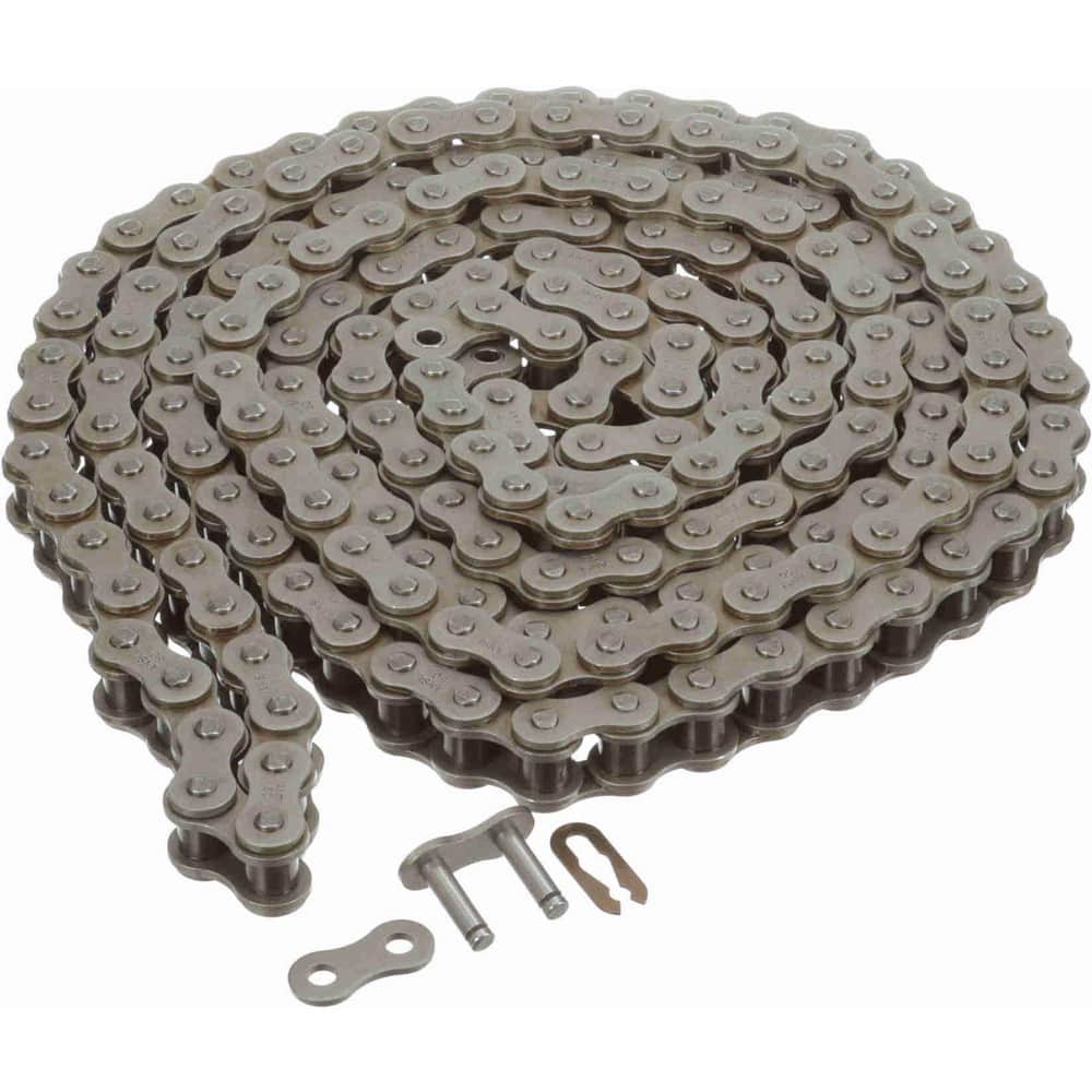 Roller Chain: Standard Riveted, 5/8" Pitch, 50 Trade, 10' Long, 1 Strand