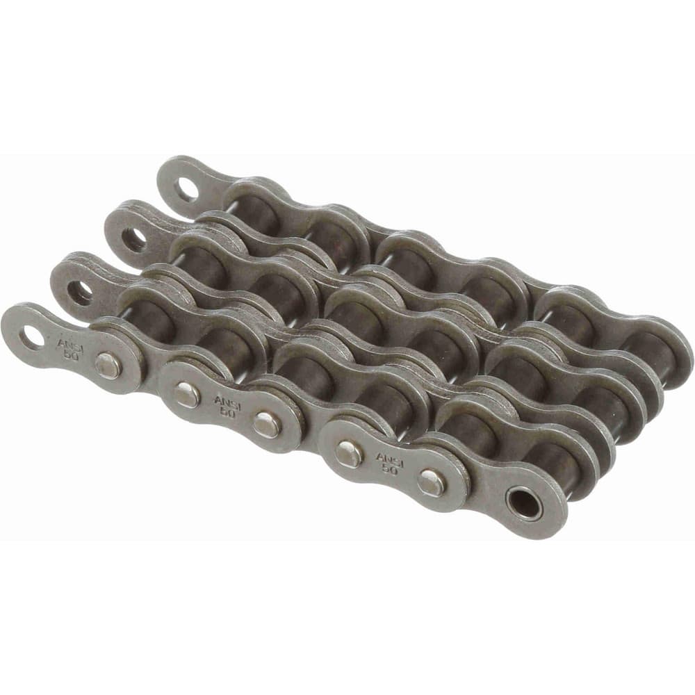 Roller Chain: Standard Riveted, 1/2" Pitch, 40-3 Trade, 10' Long, 3 Strand