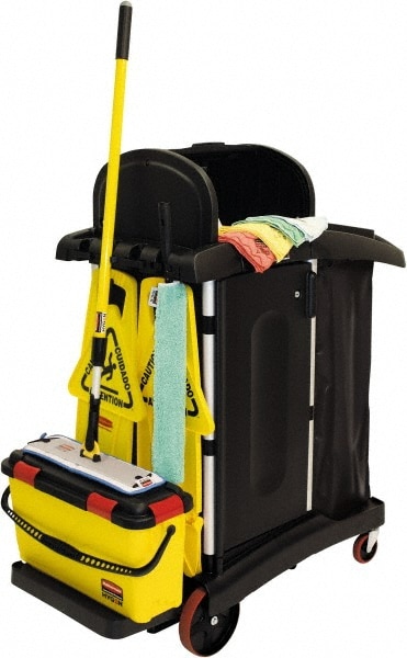 Rubbermaid 9t75 microfiber janitor cart high security