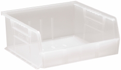 Quantum Storage 11" Wide x 10-7/8" Deep x 5" High Hopper Stacking Bin - Clear, Polypropylene, 50 Lb Capacity | Part #QUS235CL