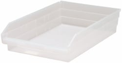 Quantum Storage QSB110CLCS Plastic Hopper Shelf Bin: Clear 