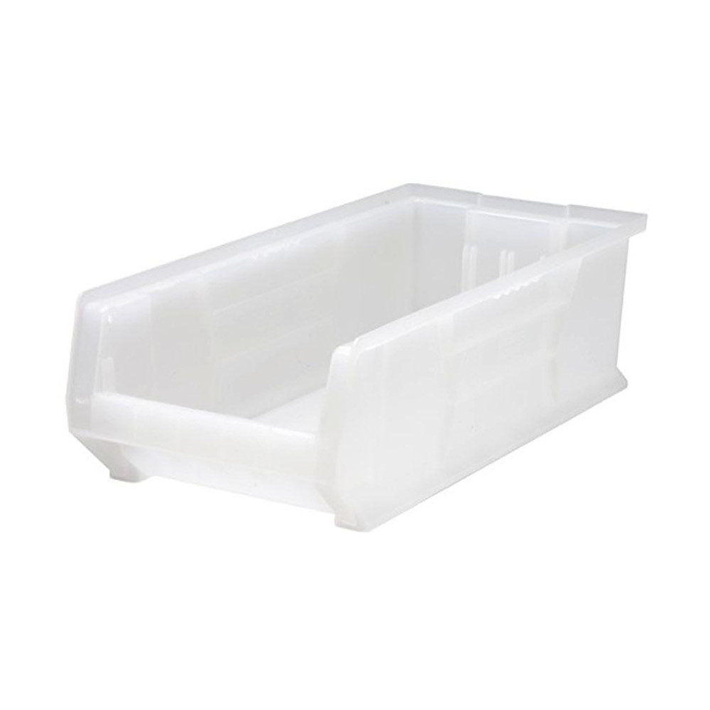 Plastic Hopper Stacking Bin: Clear - Clear, Polypropylene, 125 Lb Capacity