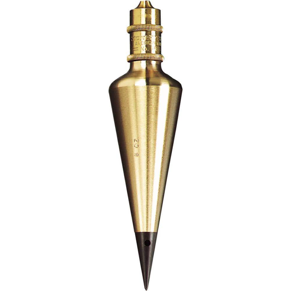 Plumb Bobs; Weight (oz.): 8.00 ; Bob Type: Plumb Bob ; Material: Brass; Brass ; Replaceable Tip: Yes ; Point Or Tip Material: Brass ; PSC Code: 5210