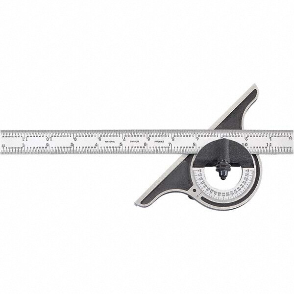 12 Inch Long Blade, 1/64 to 1/8 Inch Graduation, 180° Max Measurement, Bevel Protractor