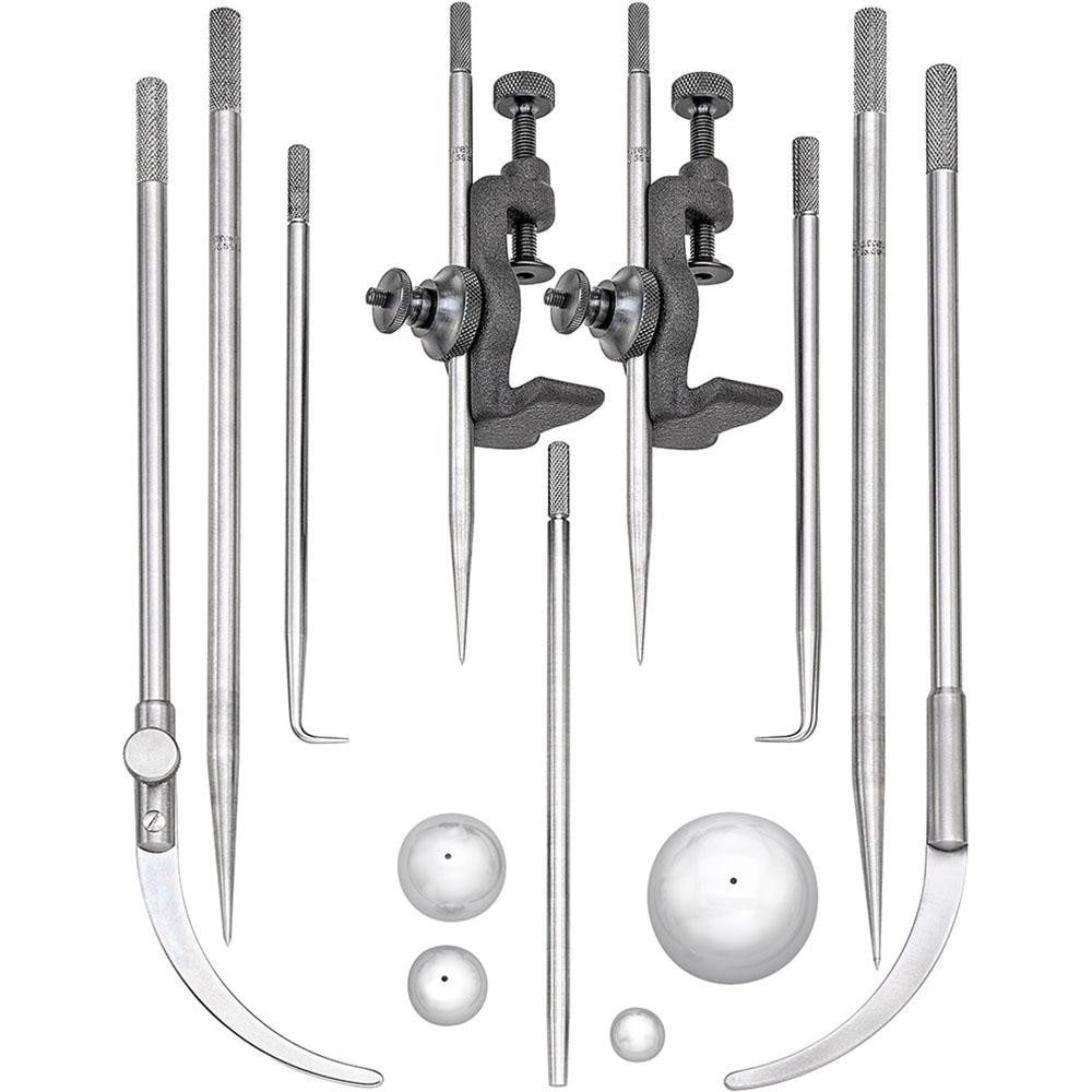 Starrett 50302 6 (Trammel Heads/Small Points/Small Caliper Legs); 9 (Large Points); 9-1/2 (Large Caliper Legs) Inch Leg, Ground Steel, Baked Enamel Finish, Trammels Image