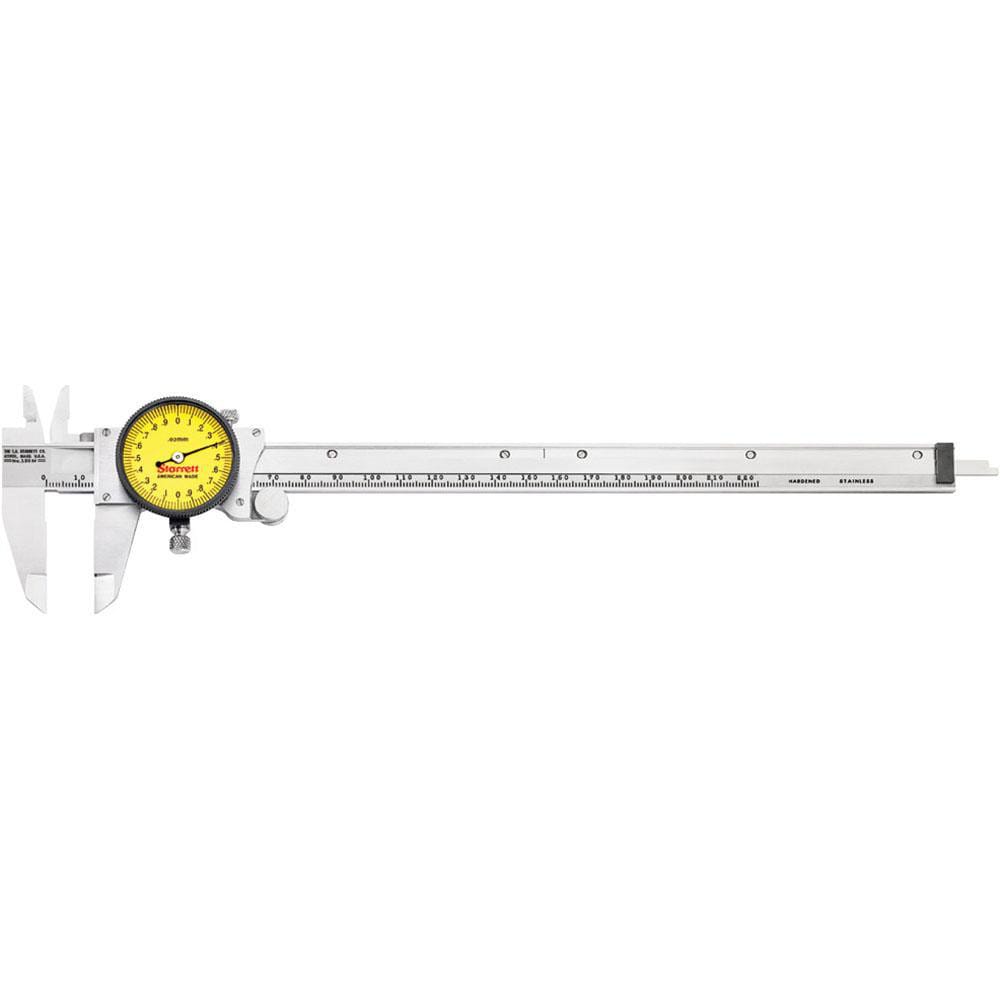 Dial Caliper: 225 mm Range, 0.02 mm Graduation, 2 mm per Revolution