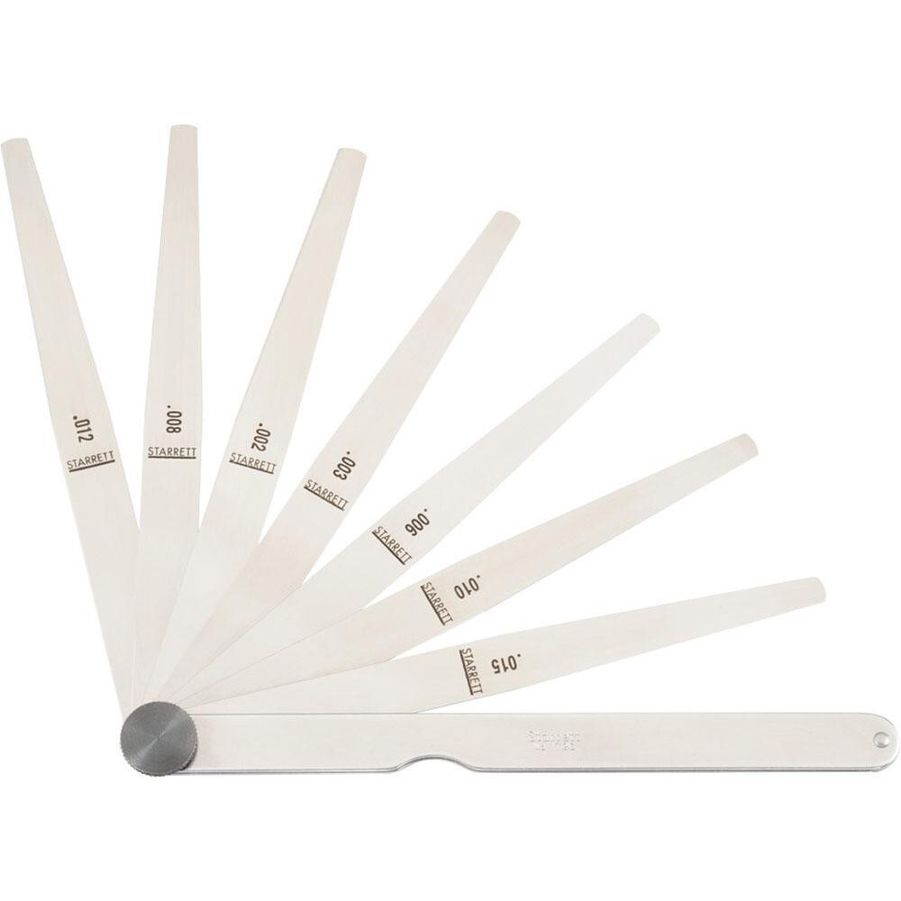 8 Piece, 0.002 to 0.015" Thick, Tapered Feeler Gage Set