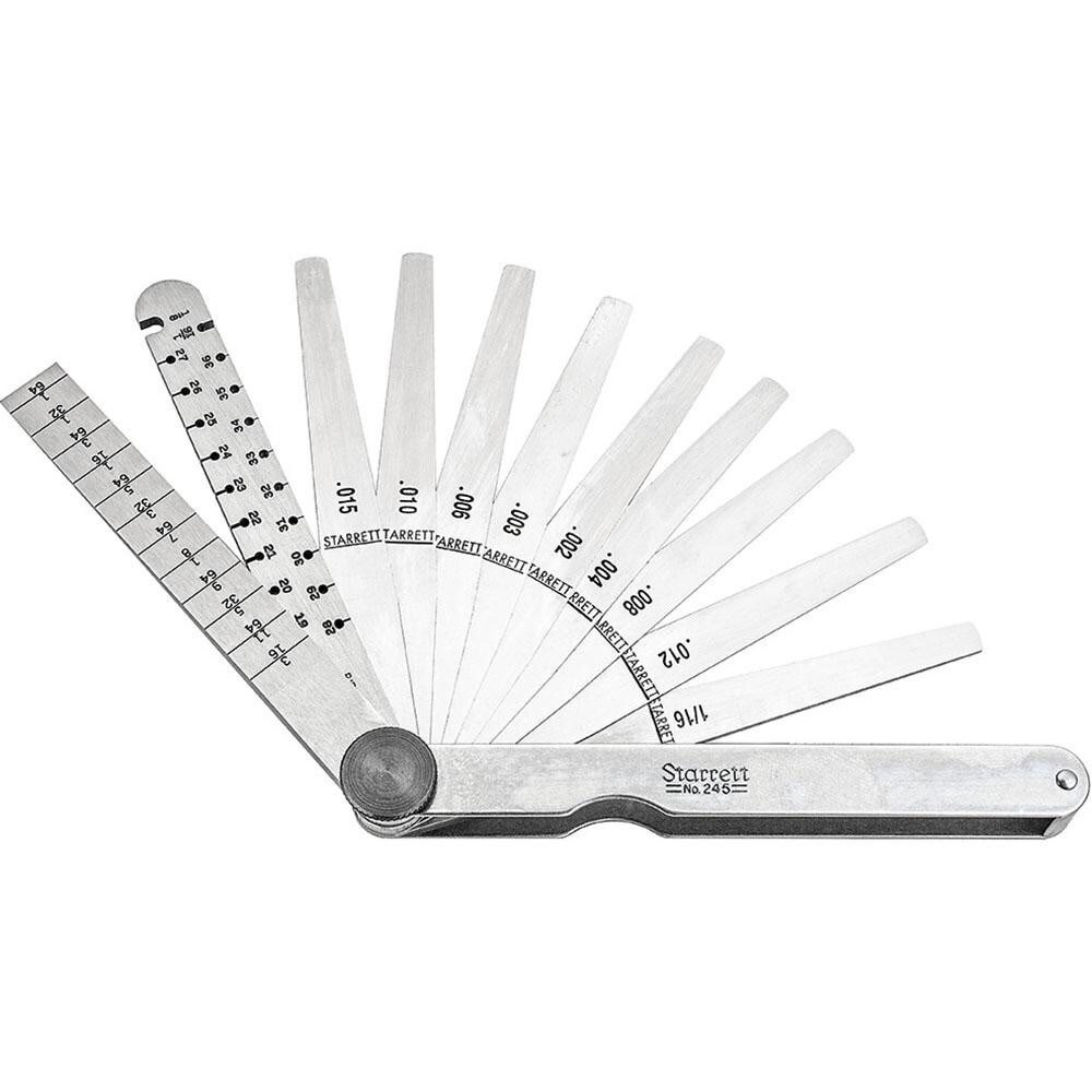 9 Piece, 0.1065 to 0.166" Thick, Tapered Feeler Gage Set