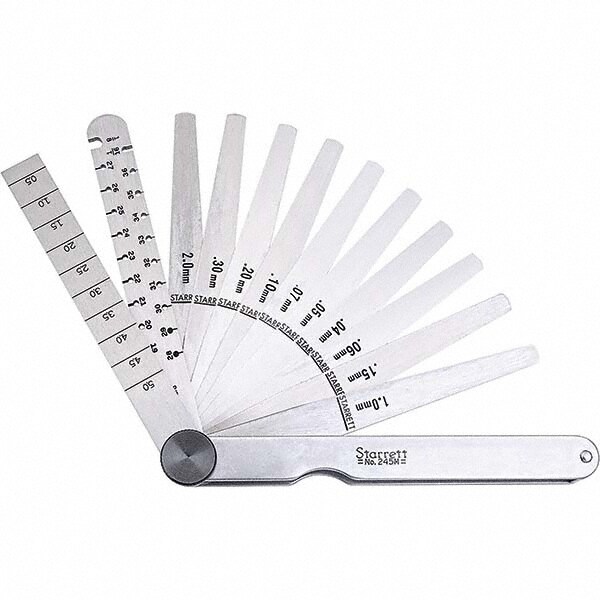 11 Piece, 0.1065 to 0.166" Thick, Tapered Feeler Gage Set