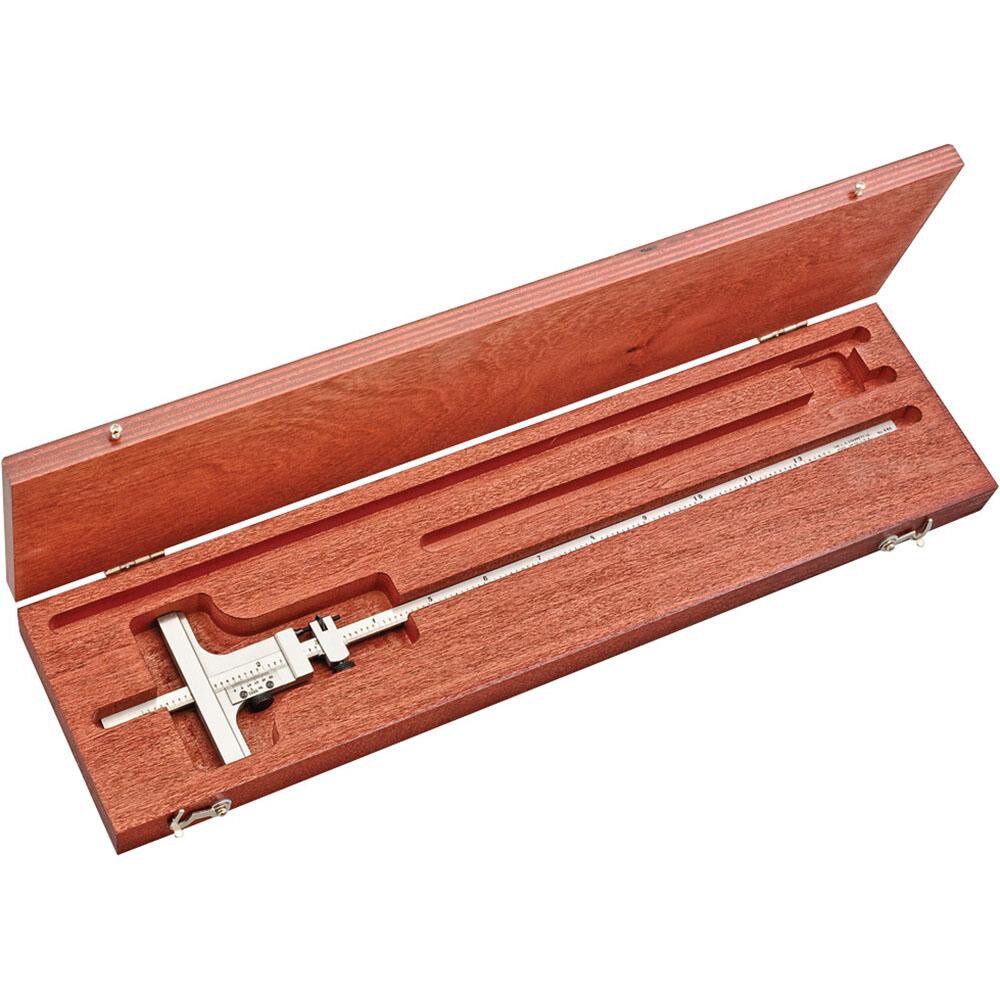0 to 12 Inch Measurement Range, 2-3/4 Inch Base Length, Vernier Depth Gage