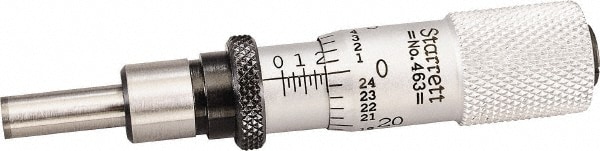 Starrett 52451 Mechanical Micrometer Heads; Minimum Measurement (Decimal Inch): 0; Accuracy: 0.000100 in; Maximum Measurement (Inch): 1/2; Thimble Diameter (Decimal Inch): 0.5313; Thimble Diameter (mm): 13.49; Digital Counter: No; Spindle Diameter (mm): 5.08; Spindle Le 