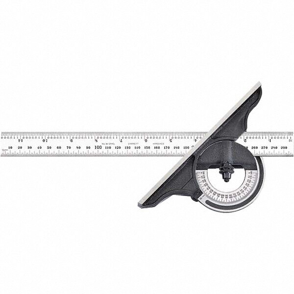 11-3/4 Inch Long Blade, 1/64 to 1/32 Inch Graduation, 180° Max Measurement, Bevel Protractor