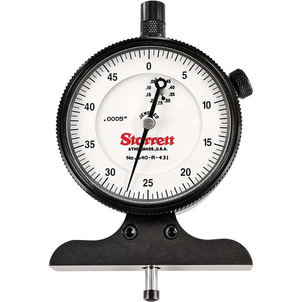 0 to 1/2 Inch Range, White Dial Depth Gage