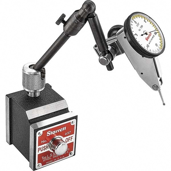 Starrett 65257 Dial Test Indicator & Base Kit: 0.03" Range, 0-15-0 Dial Reading Image