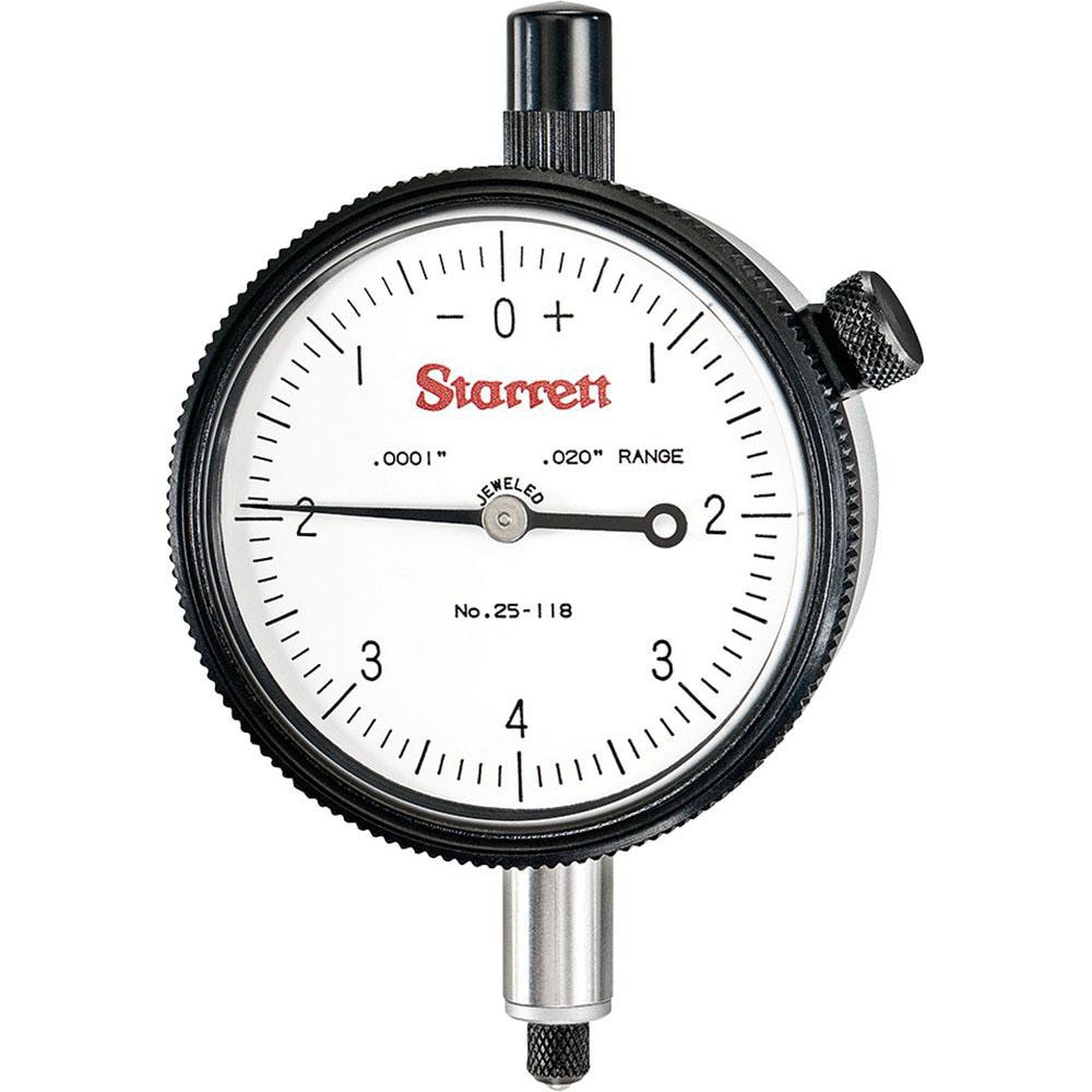 Starrett 53226 Dial Drop Indicator: 0 to 0.02" Range, 0-4-0 Dial Reading, 0.0001" Graduation, 2-1/4" Dial Dia Image