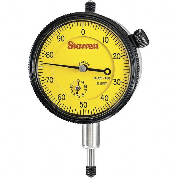 Starrett 53297 10mm Range, 0-100 Dial Reading, 0.01mm Graduation Dial Drop Indicator Image