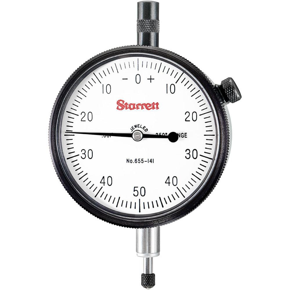 Starrett 53523 Dial Drop Indicator: 0 to 0.25" Range, 0-50-0 Dial Reading, 0.001" Graduation, 2-3/4" Dial Dia Image