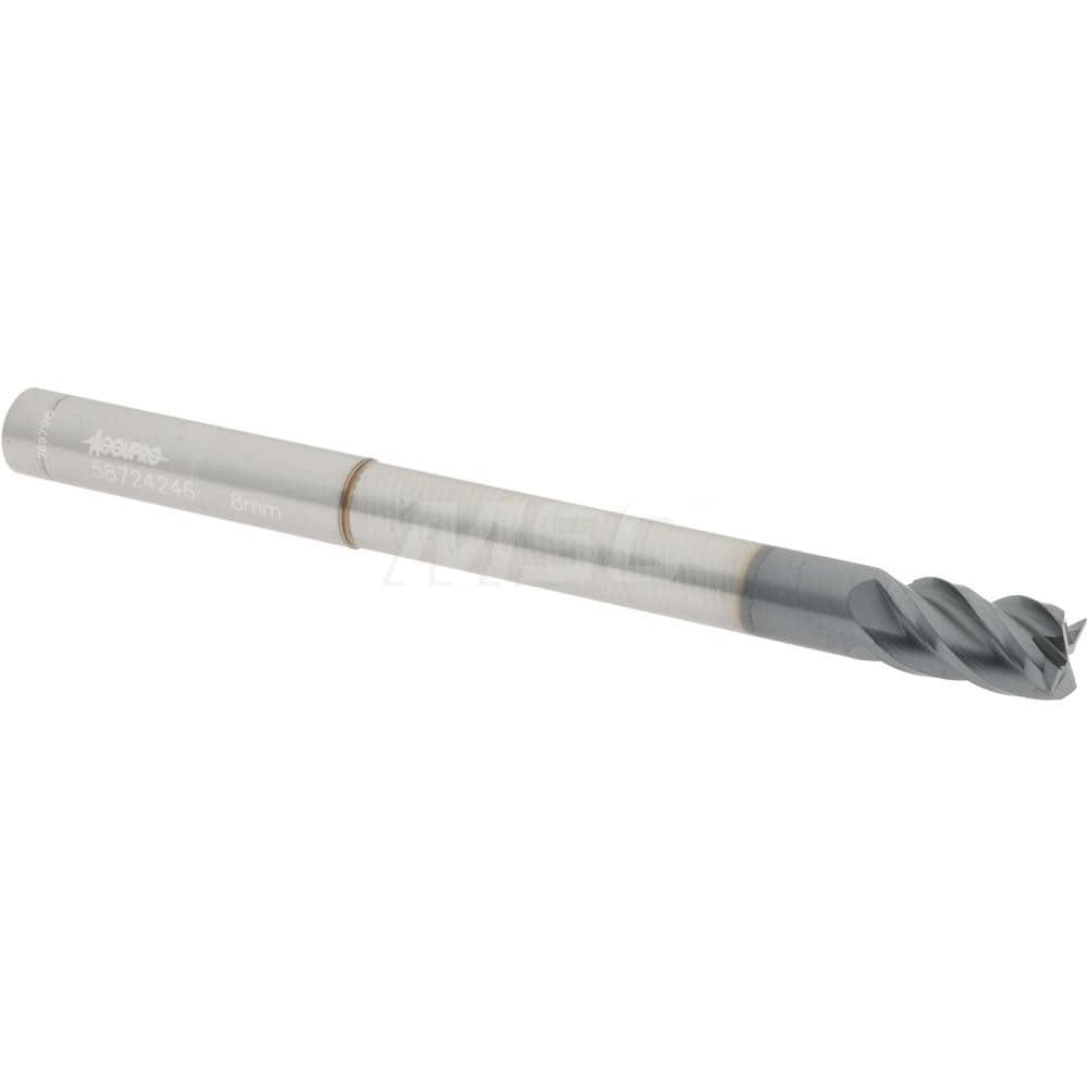 Accupro 12177212 Square End Mill: 0.315 Dia, 0.5512 LOC, 4 Flutes, Solid Carbide 