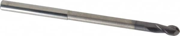Accupro 12177260 Ball End Mill: 0.2362" Dia, 0.4724" LOC, 2 Flute, Solid Carbide 