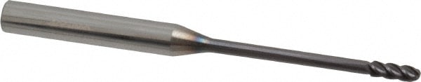 Accupro 12177238 Ball End Mill: 0.1181" Dia, 0.315" LOC, 4 Flute, Solid Carbide 