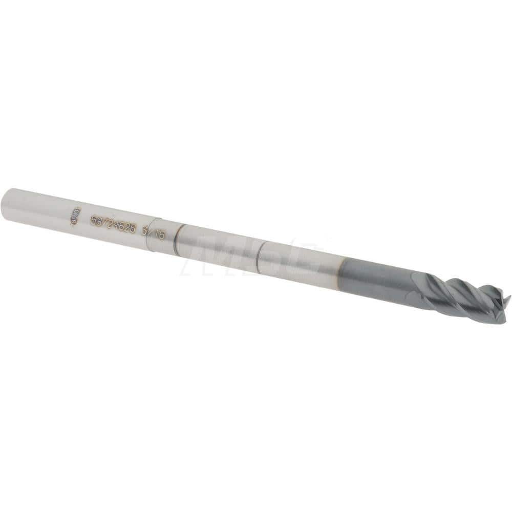Accupro 12177139 Square End Mill: 3/16 Dia, 3/8 LOC, 3/16 Shank Dia, 3 OAL, 4 Flutes, Solid Carbide 