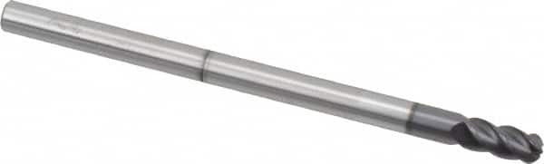 Accupro 12177244 Ball End Mill: 0.2362" Dia, 0.4724" LOC, 4 Flute, Solid Carbide 