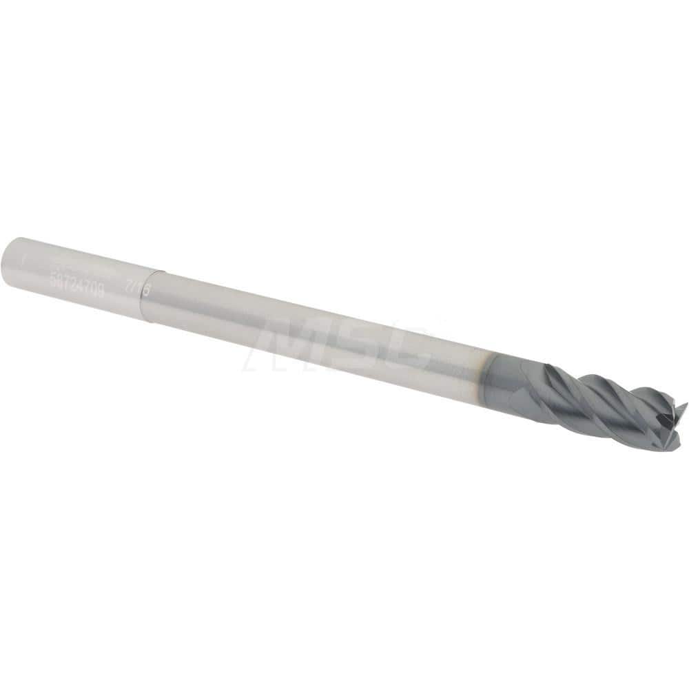Accupro 12177147 Square End Mill: 7/16 Dia, 1 LOC, 7/16 Shank Dia, 6 OAL, 4 Flutes, Solid Carbide 