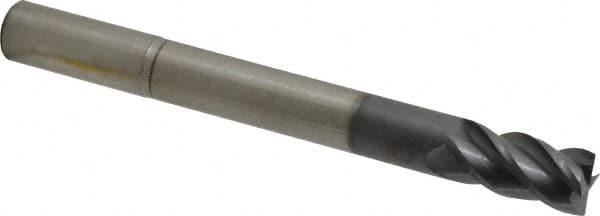 Accupro 12177151 Square End Mill: 5/8 Dia, 1-1/4 LOC, 5/8 Shank Dia, 6 OAL, 4 Flutes, Solid Carbide 