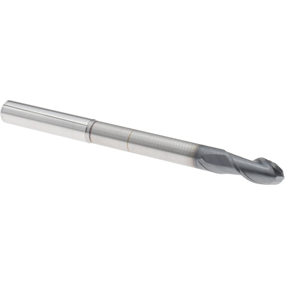 Ball End Mill: 5/16" Dia, 5/8" LOC, 2 Flute, Solid Carbide