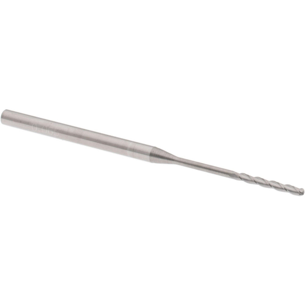 Accupro AP58746330 Ball End Mill: 0.065" Dia, 0.5" LOC, 3 Flute, Solid Carbide Image