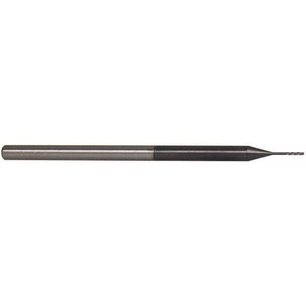 Ball End Mill: 0.025" Dia, 0.125" LOC, 3 Flute, Solid Carbide