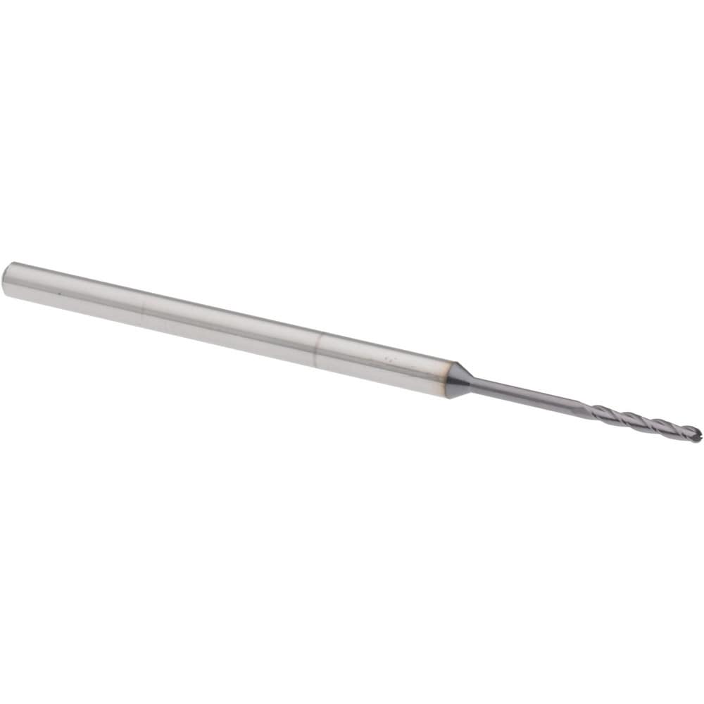 Ball End Mill: 0.055" Dia, 0.385" LOC, 3 Flute, Solid Carbide
