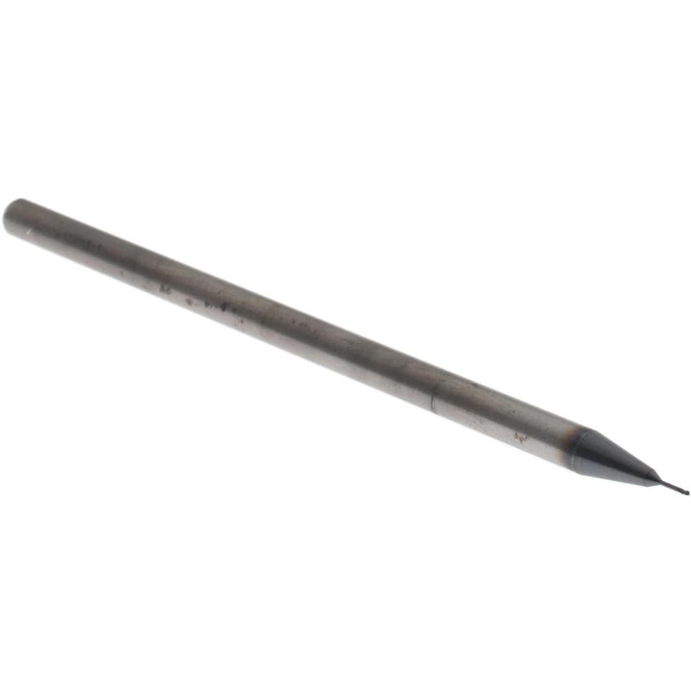 Ball End Mill: 0.015" Dia, 0.075" LOC, 3 Flute, Solid Carbide