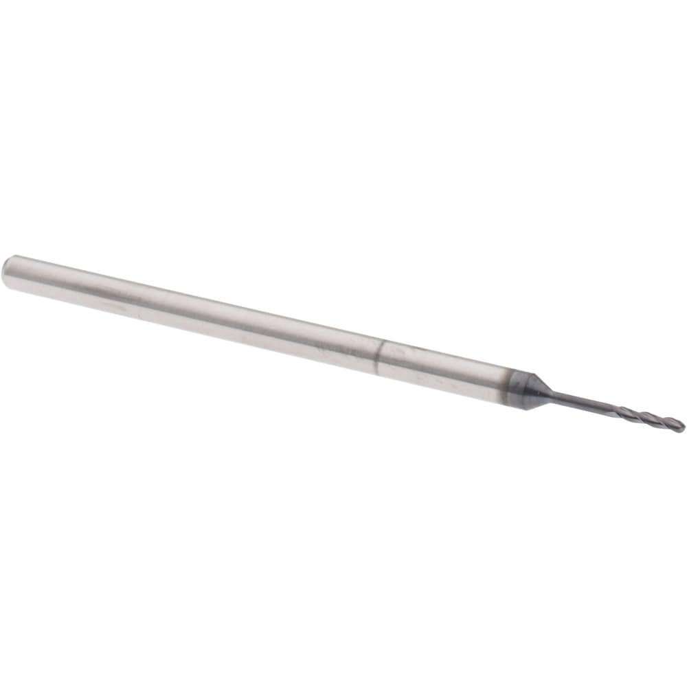 Ball End Mill: 0.045" Dia, 0.225" LOC, 3 Flute, Solid Carbide