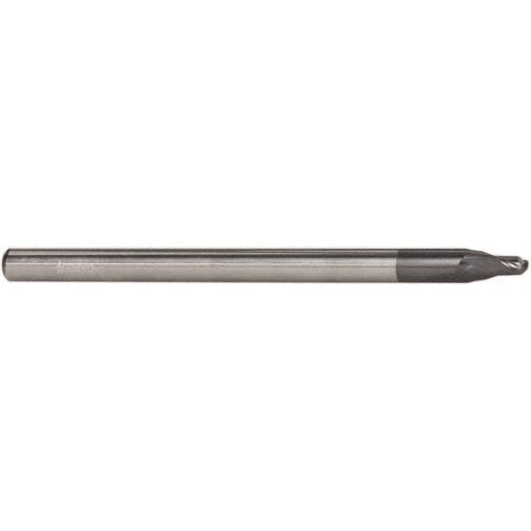 Ball End Mill: 0.1875" Dia, 0.1875" LOC, 2 Flute, Solid Carbide