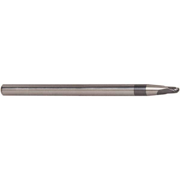 Ball End Mill: 0.1875" Dia, 0.1875" LOC, 2 Flute, Solid Carbide