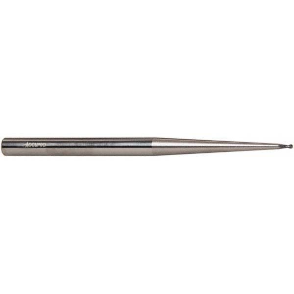Ball End Mill: 0.06" Dia, 0.06" LOC, 2 Flute, Solid Carbide