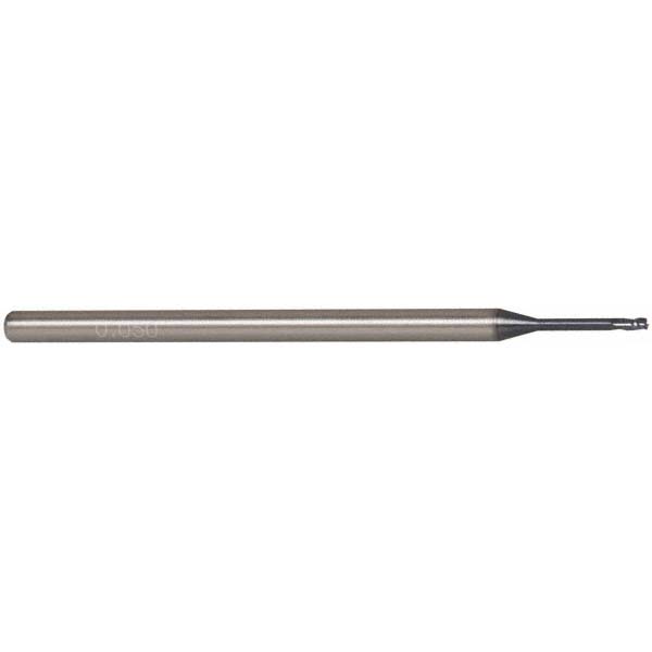 Accupro 14797210 Square End Mill: 3/64 Dia, 0.075 LOC, 1/8 Shank Dia, 2-1/2 OAL, 3 Flutes, Solid Carbide Image