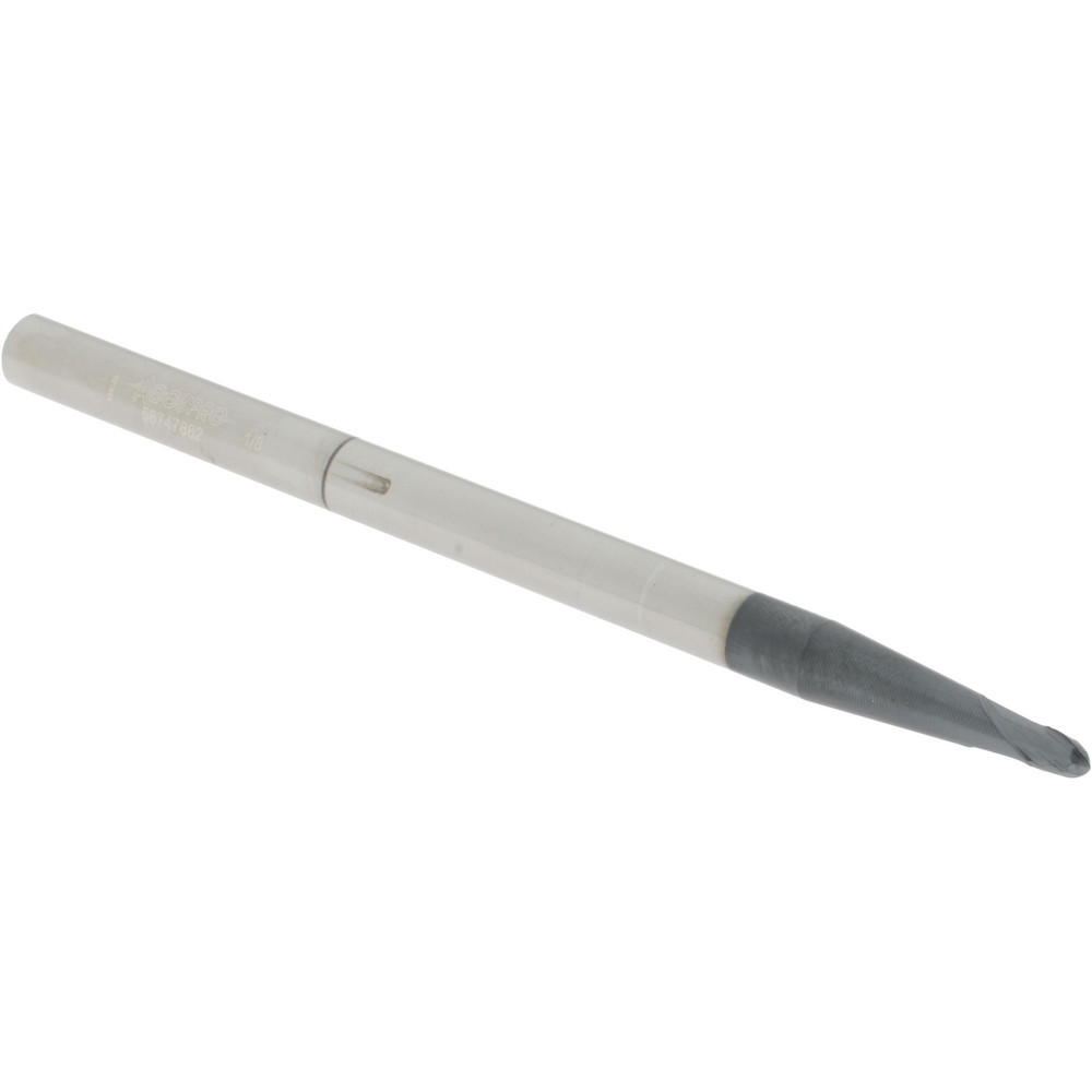 12180946 Ball End Mill: 0.125" Dia, 0.125" LOC, 2 Flute, Solid Carbide  