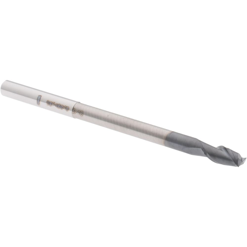 Accupro 12177155 Square End Mill: 3/16 Dia, 3/8 LOC, 3/16 Shank Dia, 3 OAL, 2 Flutes, Solid Carbide Image