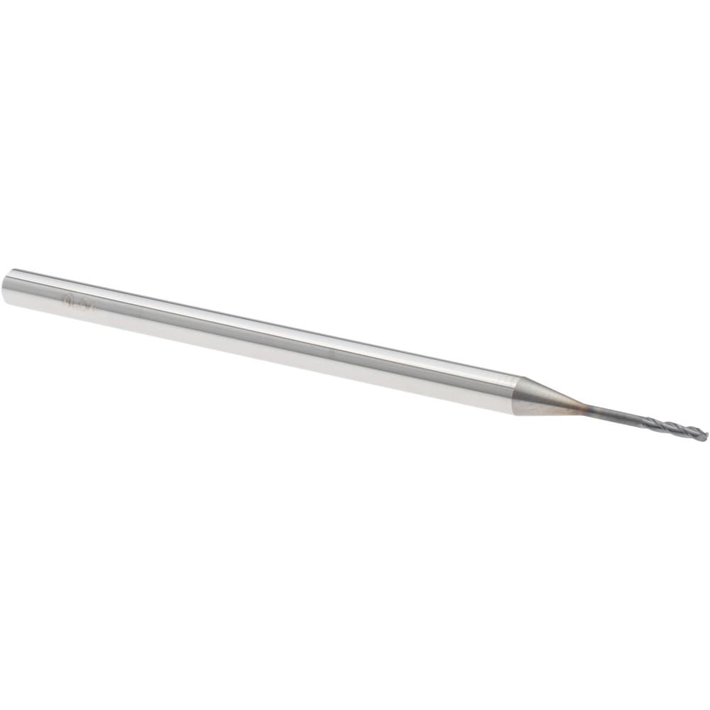 Ball End Mill: 0.0400" Dia, 0.2000" LOC, 3 Flute, Solid Carbide