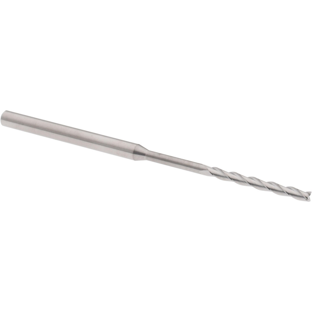 Square End Mill: 0.08" Dia, 3/4" LOC, 3 Flutes, Solid Carbide
