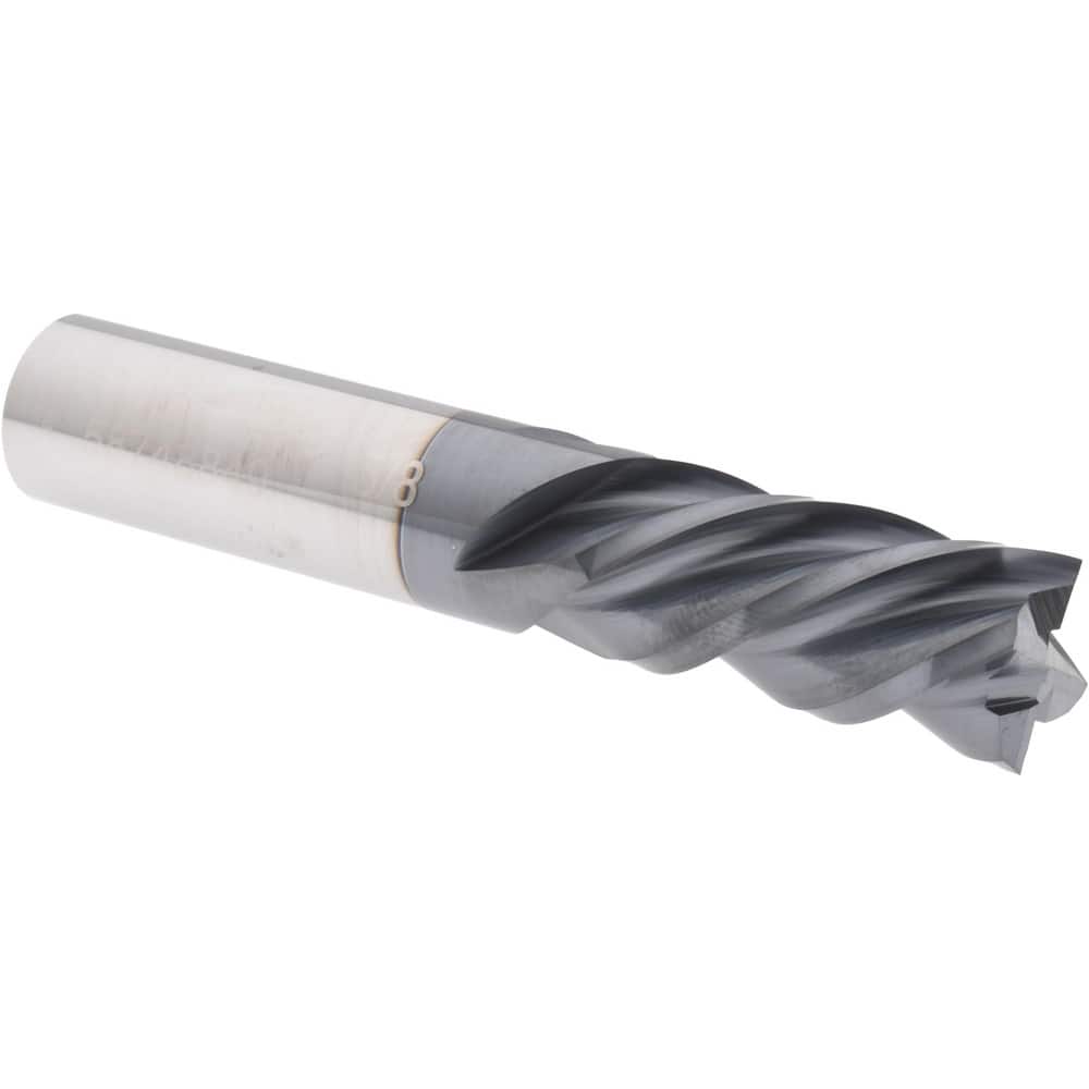 Accupro 12176981 Square End Mill: 5/8 Dia, 1-1/4 LOC, 5/8 Shank Dia, 3-1/2 OAL, 4 Flutes, Solid Carbide 
