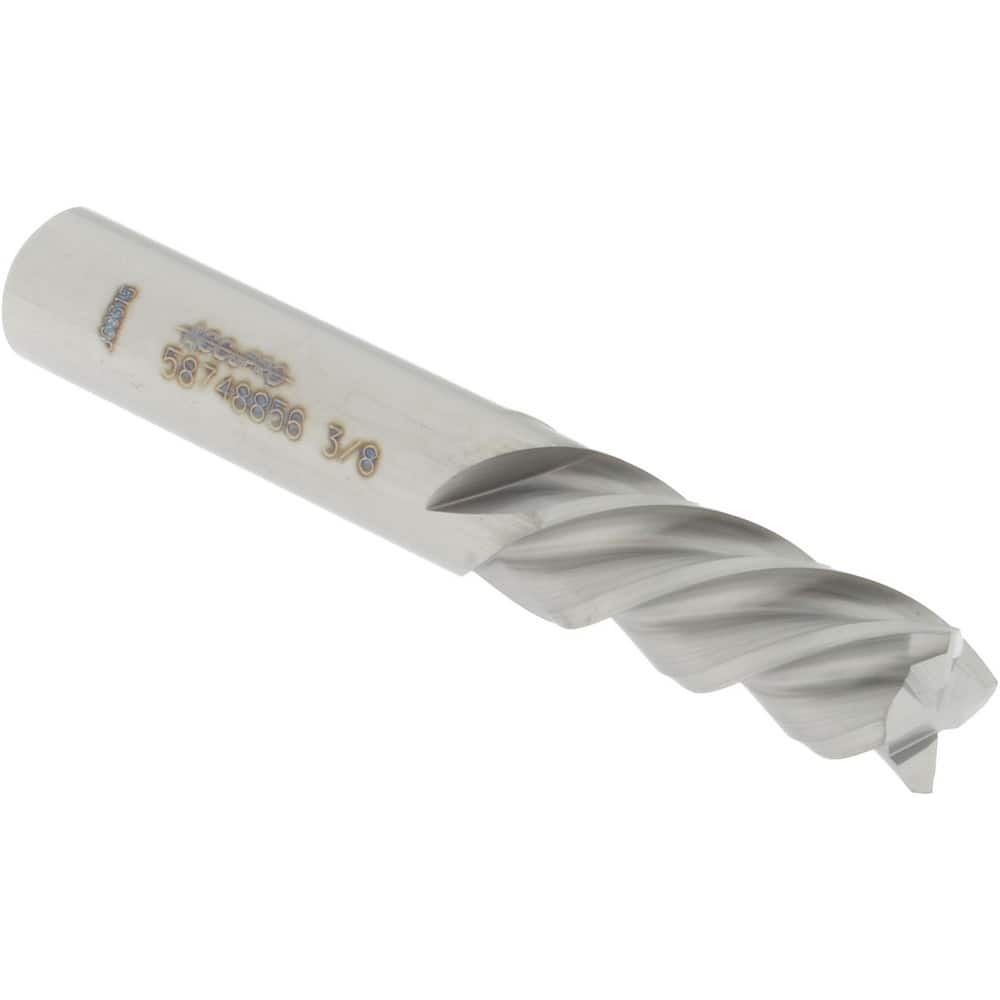 Accupro 12176976 Square End Mill: 3/8 Dia, 7/8 LOC, 3/8 Shank Dia, 2-1/2 OAL, 4 Flutes, Solid Carbide 