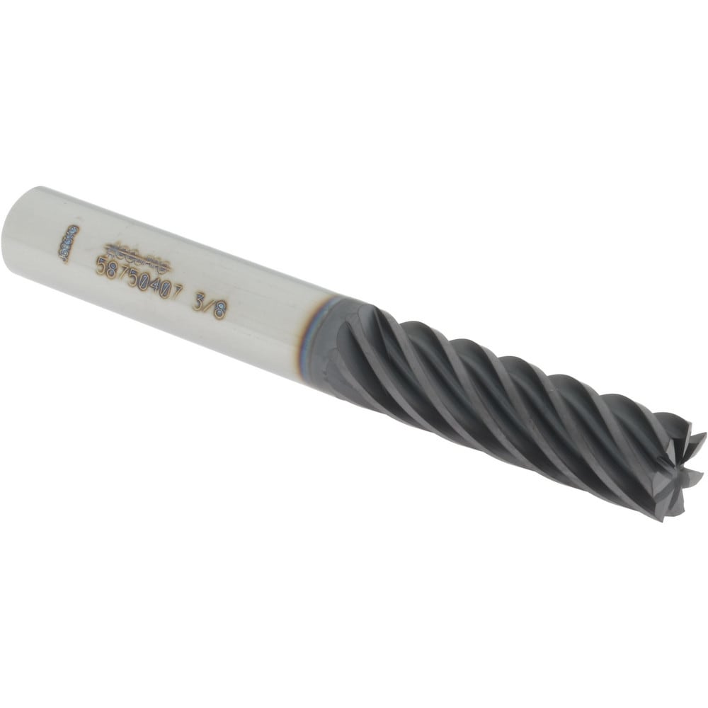 Accupro 12178692 Square End Mill: 3/8 Dia, 1-1/4 LOC, 3/8 Shank Dia, 3 OAL, 7 Flutes, Solid Carbide 