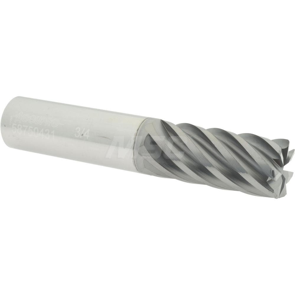 Accupro 12180855 Corner Radius End Mill: 3/4" Dia, 1-5/8" LOC, 0.03" Radius, 7 Flutes, Solid Carbide Image