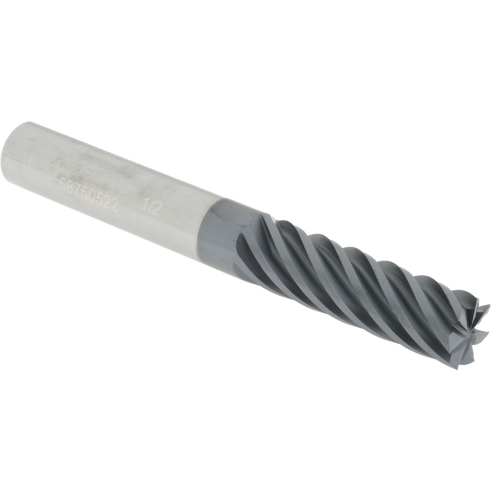 12178695 Square End Mill: 1/2 Dia, 1-5/8 LOC, 1/2 Shank Dia, 4 OAL, 7 Flutes, Solid Carbide  