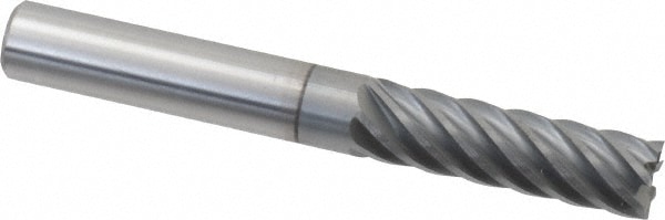 Accupro 12180823 Square End Mill: 3/8 Dia, 1-1/4 LOC, 3/8 Shank Dia, 3 OAL, 7 Flutes, Solid Carbide 