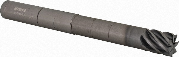 Accupro 12180830 Square End Mill: 5/8 Dia, 3/4 LOC, 5/8 Shank Dia, 6 OAL, 7 Flutes, Solid Carbide Image